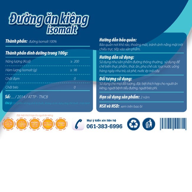Đường ăn kiêng Isomalt Đường ăn kiêng Isomalt